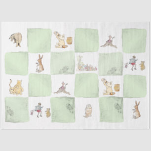 Winnie the Pooh Green Check Tissue Paper