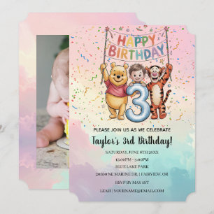 Winnie the Pooh   Happy Birthday Invitation