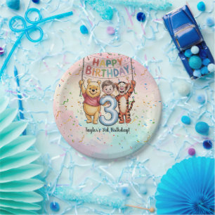 Winnie the Pooh Happy Birthday Paper Plate