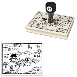 Winnie-the-Pooh Hundred Acre Wood Map Rubber Stamp