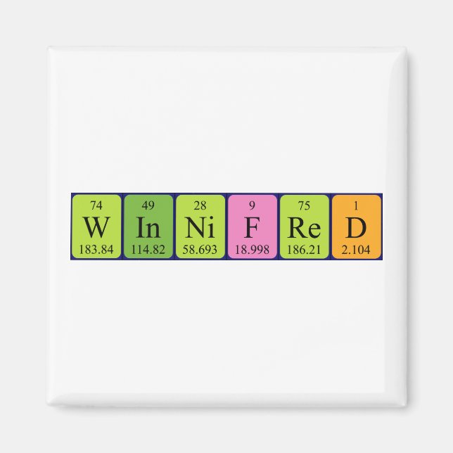 Winnifred periodic table name magnet (Front)