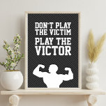 Winning Achievement Motivational Typography Quote Poster<br><div class="desc">Get motivated or motivate others. Perfect poster for your gym,  room or any workout area. Personalize it with your own background color.</div>