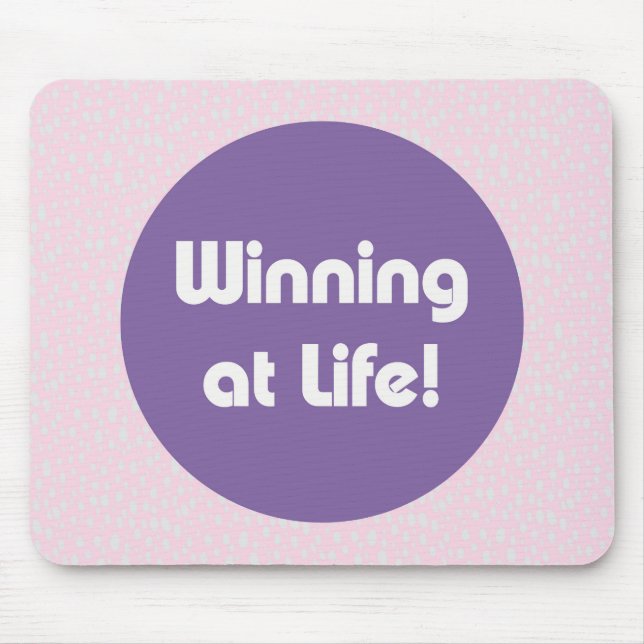 Winning at life Typography Mouse Pad (Front)
