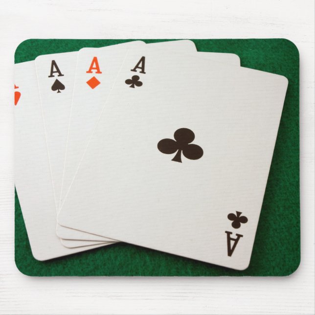 Winning Hand Four Aces Mouse Pad (Front)