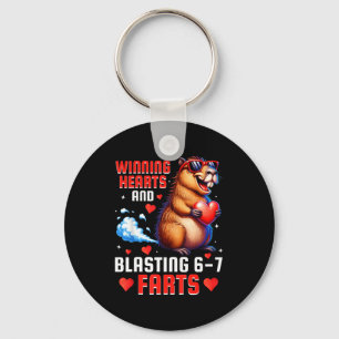 Winning hearts 67 meme capybara kids boys key ring