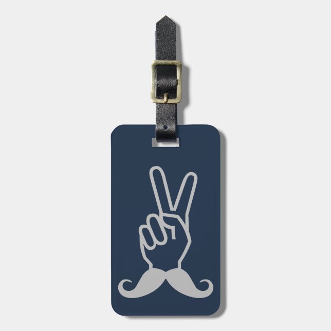 Winning Moustache custom luggage tag (Front Vertical)