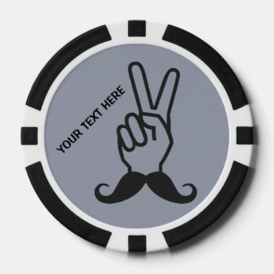 Winning Moustache custom poker chips