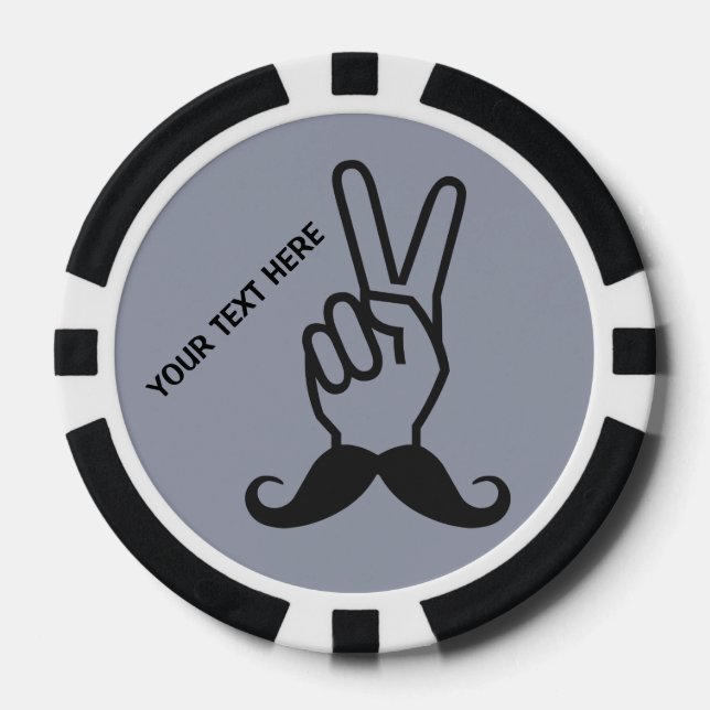 Winning Moustache custom poker chips (Front)