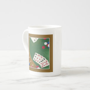 Winning Poker Hand Six Through Ten Bone China Mug