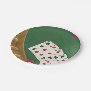 Winning Poker Hand Six Through Ten Paper Plate
