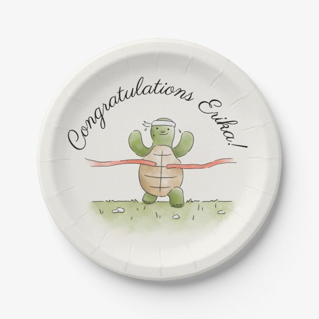 Winning Race Turtle Personalised Paper Plate (Front)