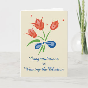 Winning the Election Congratulations Flowers Card