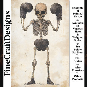 Winning Victory Pose Skeleton Boxer AJ6 Decoupage Tissue Paper