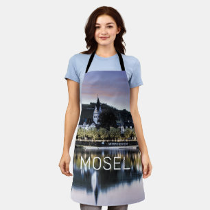 Winningen Moselle Sunset Panorama Germany Vintage Apron
