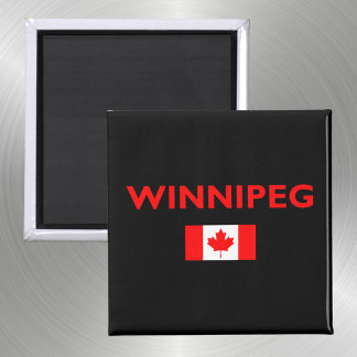 Winnipeg Canada Canadian Flag Dark Color Magnet