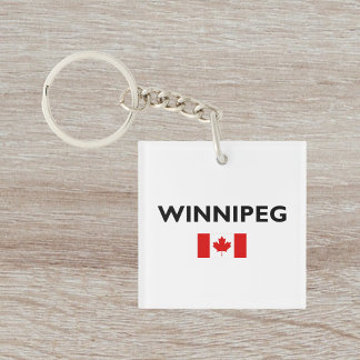 Winnipeg Canada Canadian Flag Light-Color Key Ring