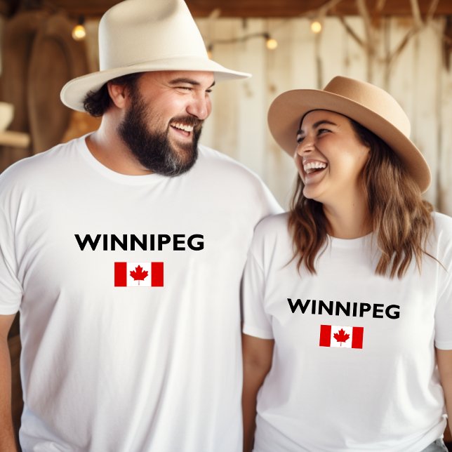 Winnipeg Canada Canadian Flag Light-Color T-Shirt (Creator Uploaded)