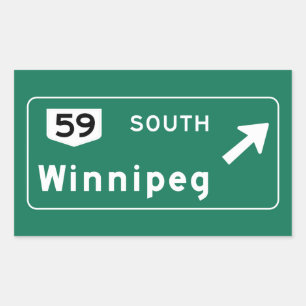 Winnipeg, Canada Road Sign Rectangular Sticker