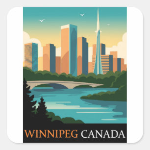 Winnipeg Canada Square Sticker