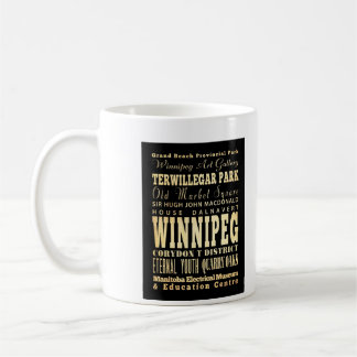 Winnipeg City of Canada Typography Art Coffee Mug