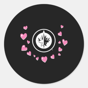 Winnipeg Jets Valentine Love Nhl Officially Licens Classic Round Sticker