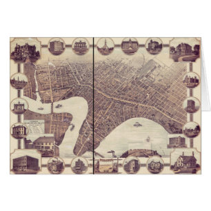 Winnipeg Manitoba Canada Bird's Eye View Map 1884