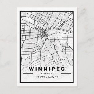 Winnipeg Manitoba Columbia Canada Travel City Map Postcard