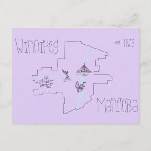 Winnipeg Map Postcard