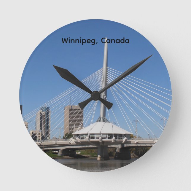 Winnipeg Provencher Bridge Round Clock (Front)