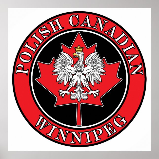 Winnipeg Round Polish Canadian Leaf Poster (Front)