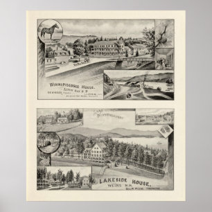 Winnipiseogee House, Lakeside House Poster