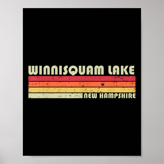 Winnisquam Lake New Hampshire Funny Fishing Summer Poster (Front)