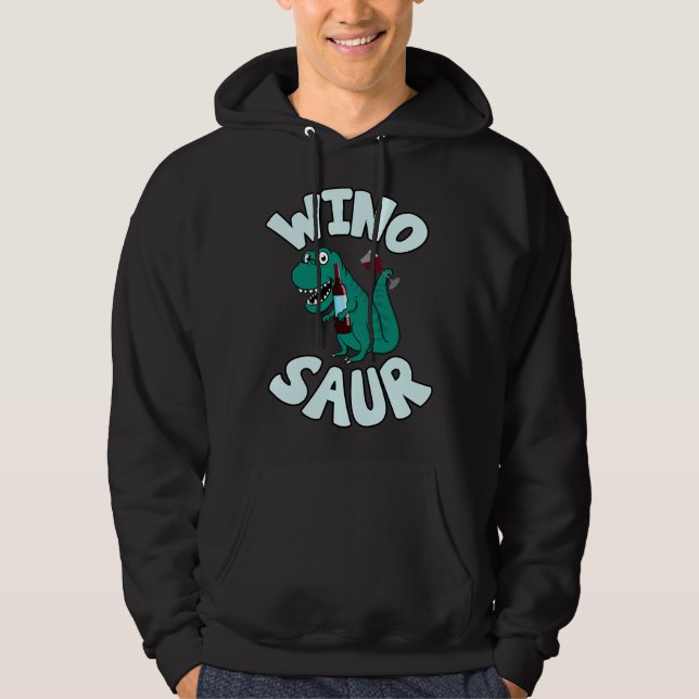 Wino Saur Wine Fitted Hoodie (Front)