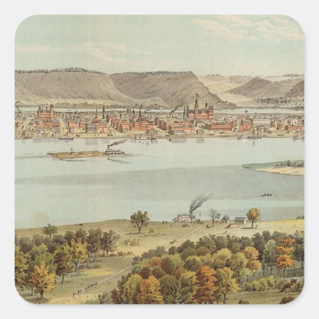 Winona, Minnesota Square Sticker (Front)