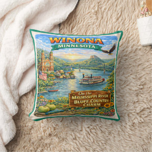 Winona, MN Minnesota Souvenir Pillow