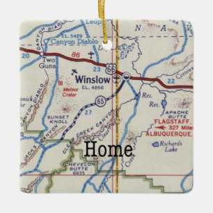 Winslow Arizona Route 66 Christmas Ceramic Ornament
