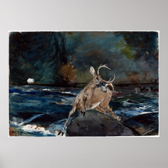 Winslow Homer A Good Shot, Adirondacks Poster (Front)