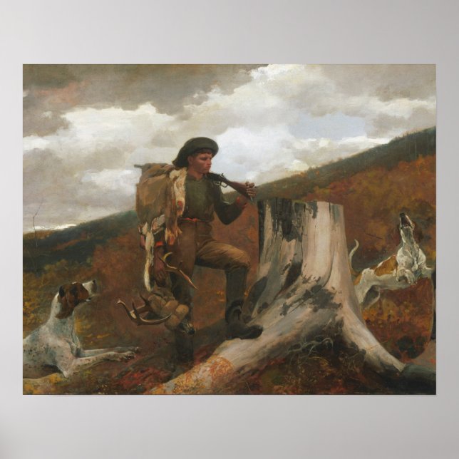 Winslow Homer - A Huntsman and Dogs Poster (Front)