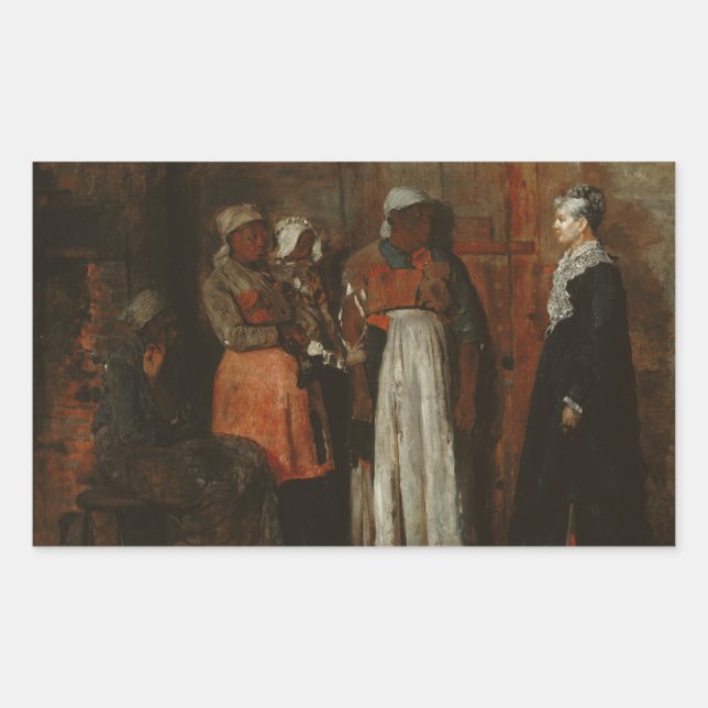 Winslow Homer - A Visit from the Old Mistress Rectangular Sticker (Front)