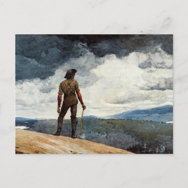 Winslow Homer artwork, The Woodcutter Postcard (Front)