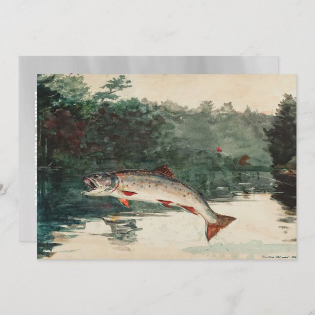 Winslow Homer Fisherman's Birthday Invitation (Front/Back)