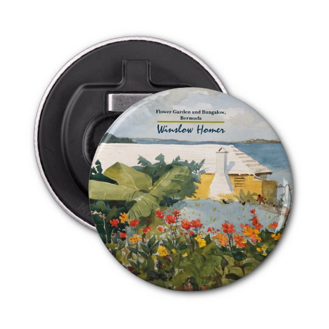 Winslow Homer Flower Garden and Bungalow Bermuda   Bottle Opener (Front)