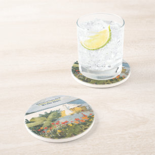 Winslow Homer Flower Garden and Bungalow Bermuda Coaster