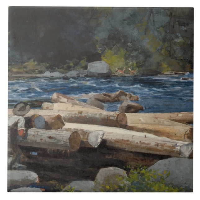 Winslow Homer - Hudson River Ceramic Tile (Front)
