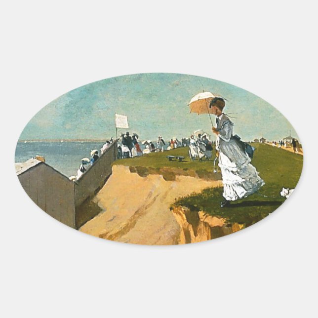 Winslow Homer - Long Branch, New Jersey Oval Sticker (Front)