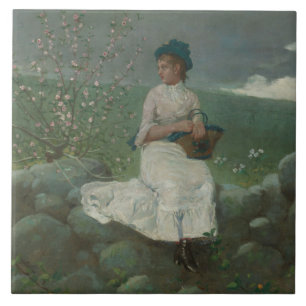 Winslow Homer - Peach Blossoms Ceramic Tile