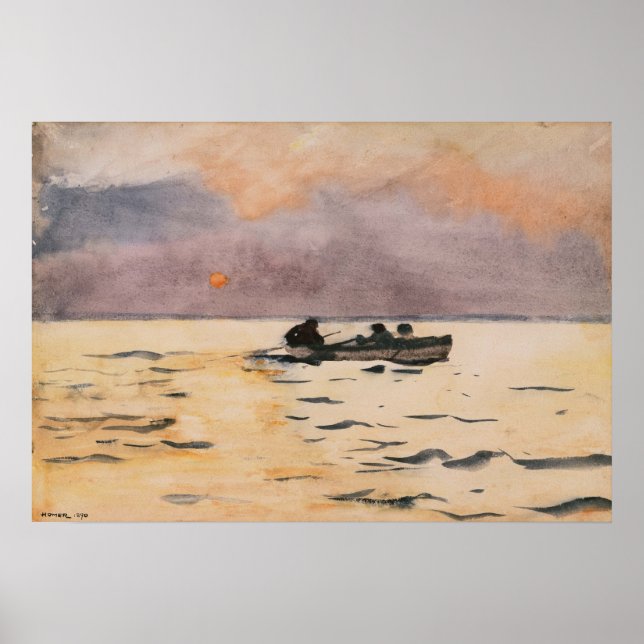 Winslow Homer Rowing Home Poster (Front)