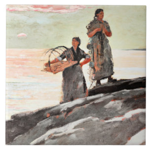 Winslow Homer - Saco Bay, famous painting Ceramic Tile