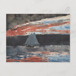 Winslow Homer - Schooner at Sunset Postcard