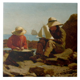Winslow Homer - The Boat Builders Ceramic Tile